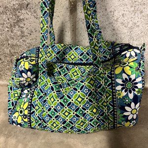 Vera Bradley Daisy Small Duffle Retired Pattern Daisy with Blue Green Like New